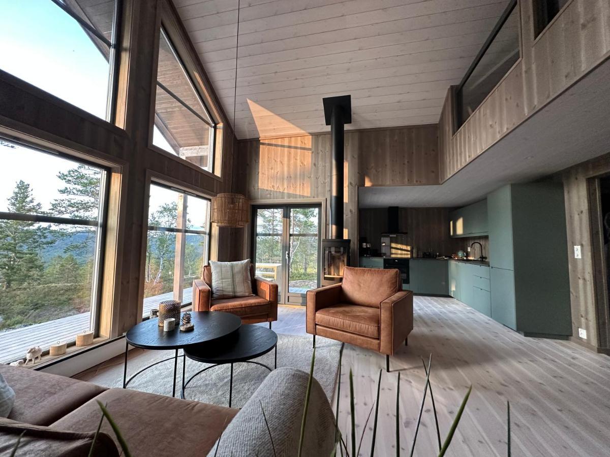 Modern Northern Lights Cabin Drangedal Екстериор снимка