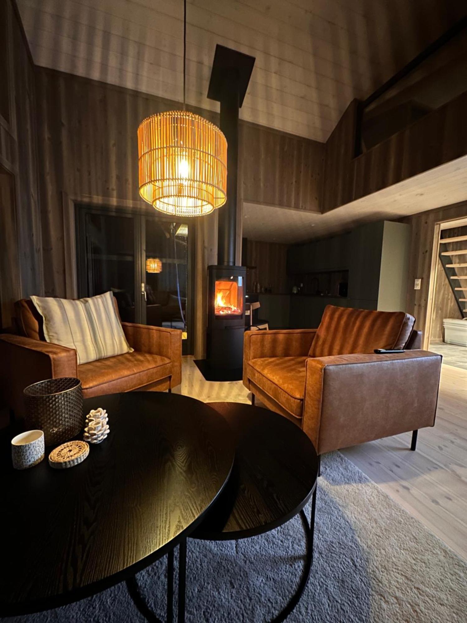 Modern Northern Lights Cabin Drangedal Екстериор снимка